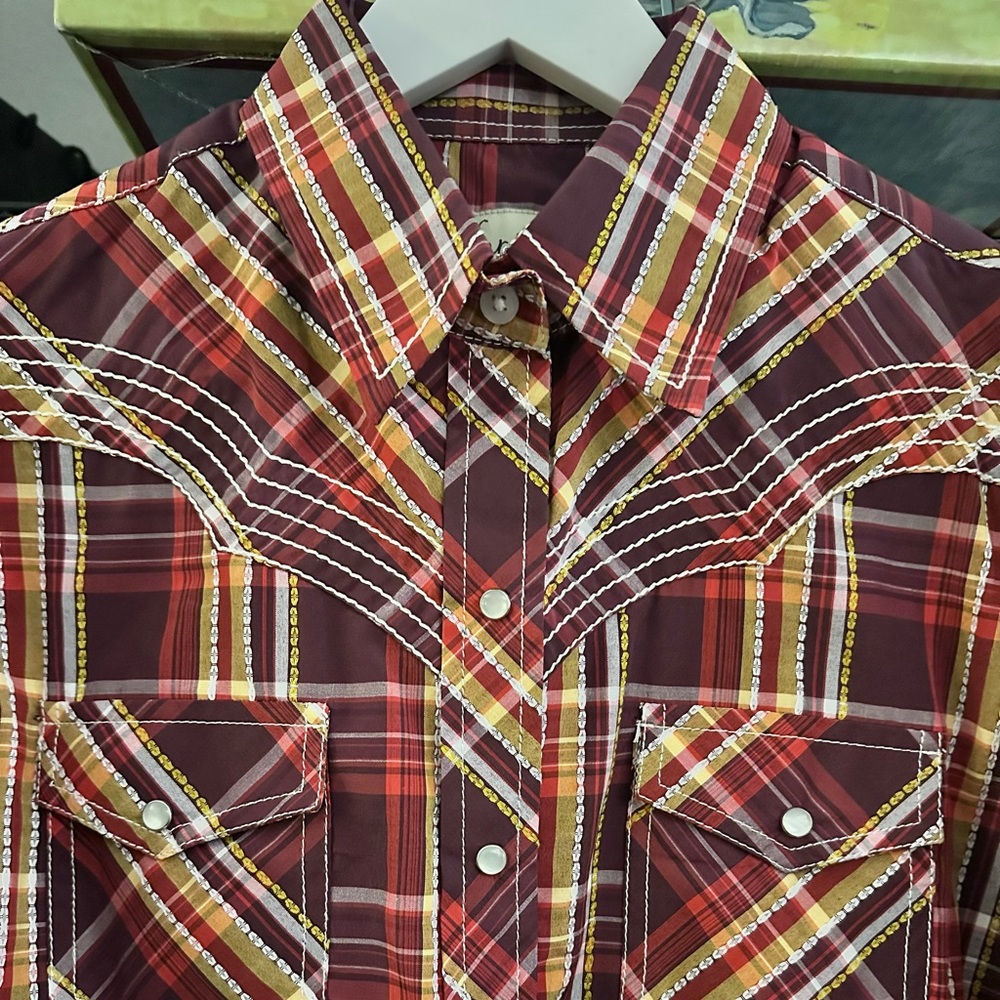 🔥 CEDAR ROSE Western Rodeo Pearl Snap Button Shirt - Picture 3 of 6